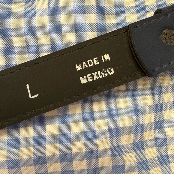 Vintage Blue and Brown Leather Belts with Gold Buckles - Picture 7 of 10